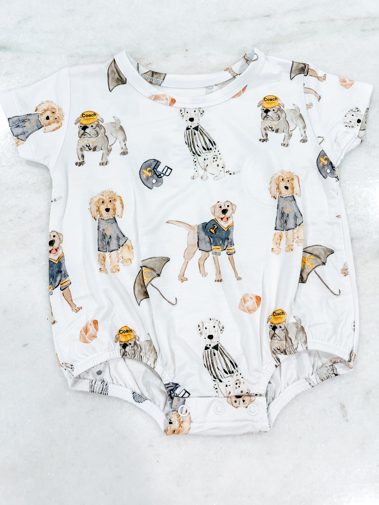Black & Gold Football pups T-shirt Bubble