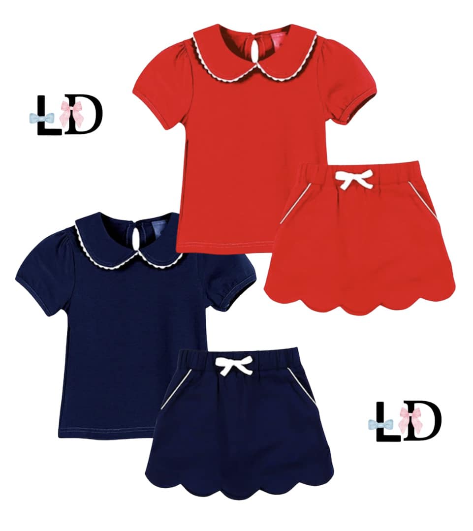 Navy Scallop Set