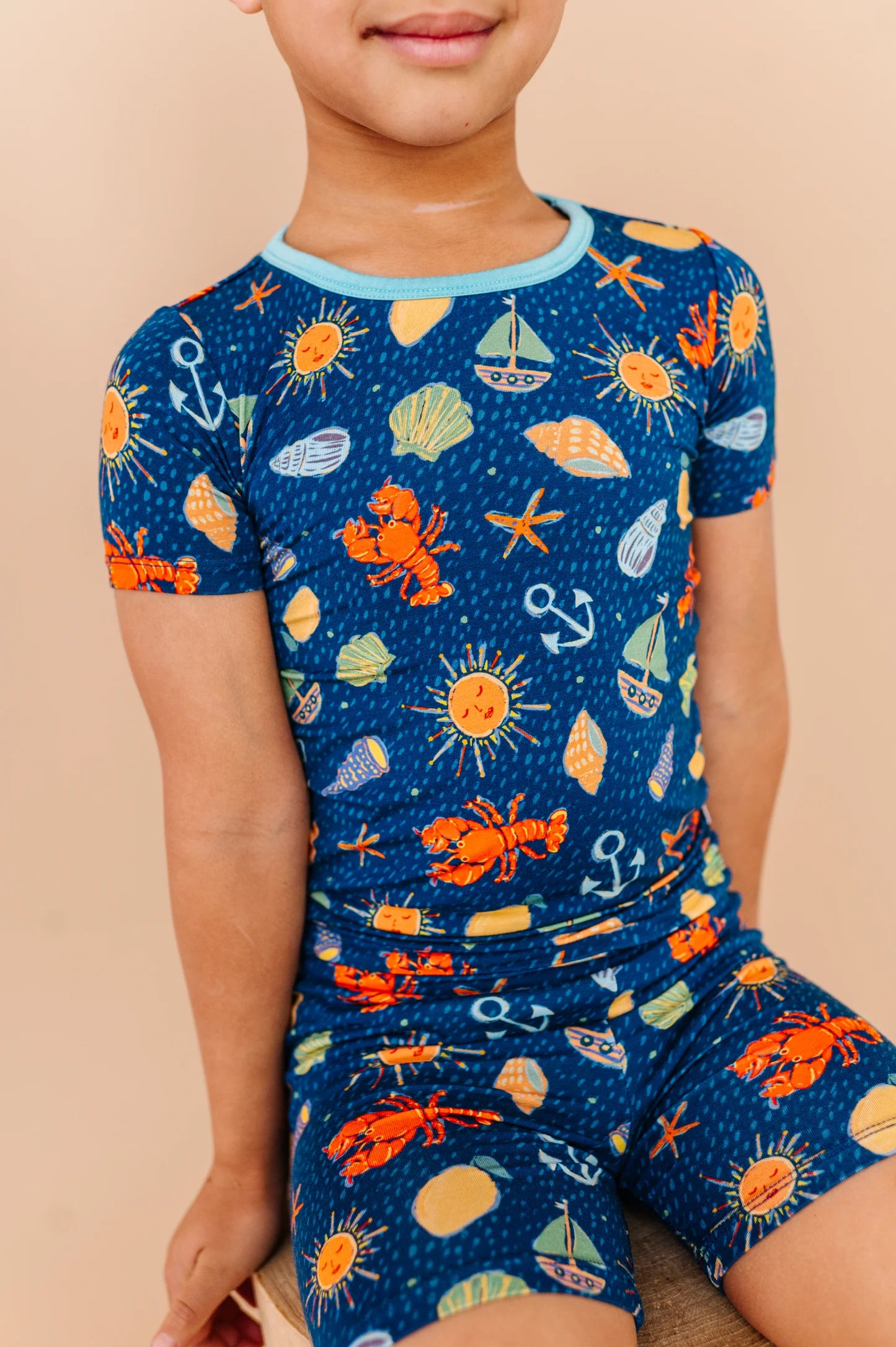 Shell We Go To Bed Short Set - Blue