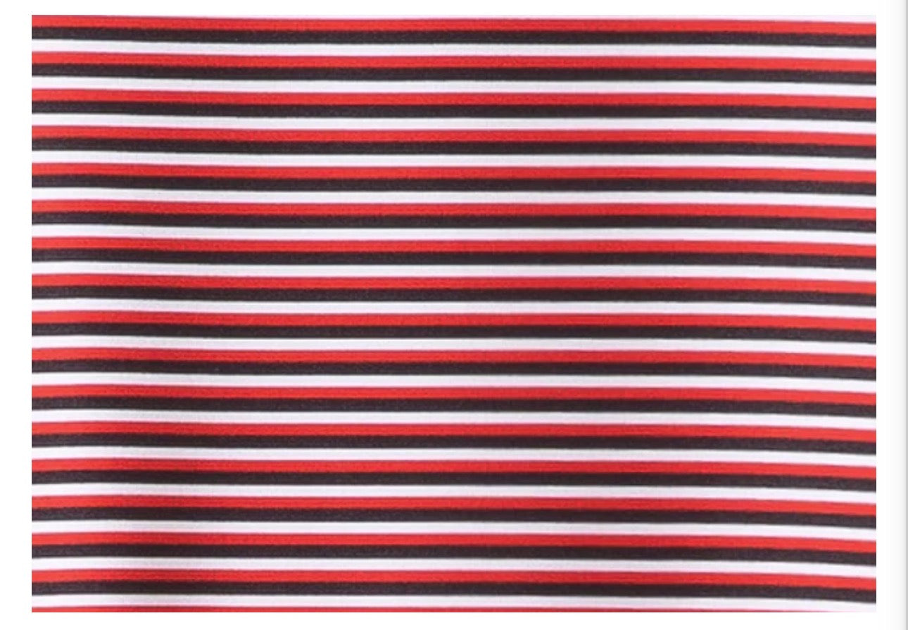 Red, Black, White Stripe Polo