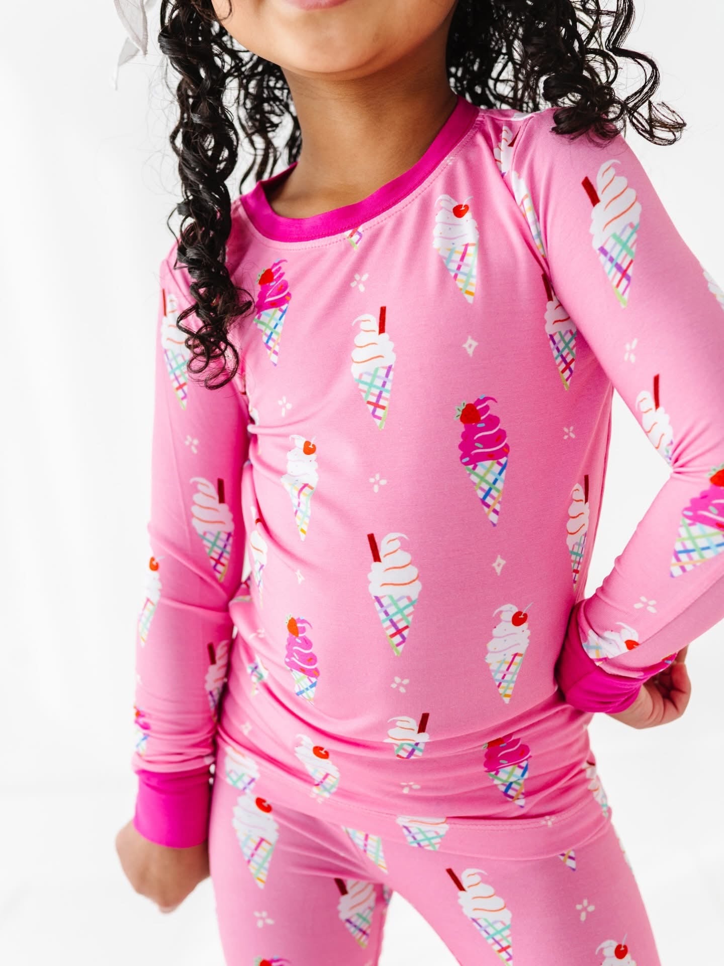 Sundae Funday Kids Pajamas- Pink