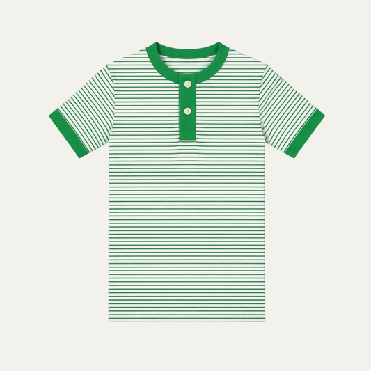 The Henley | Green Stripe
