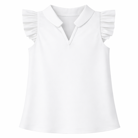 Drew Flutter Sleeve Top | Magnolia White