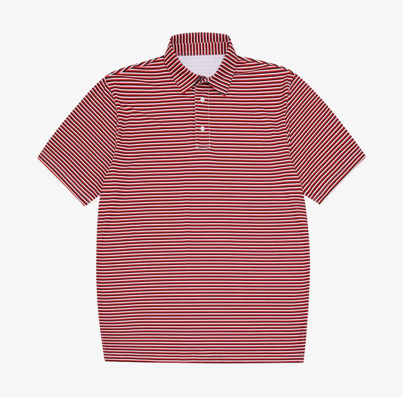 Red, Black, White Stripe Polo