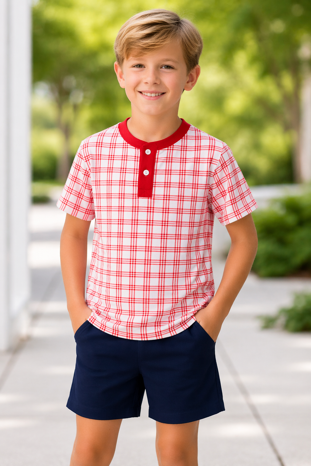 The Henley | Heritage Red Plaid