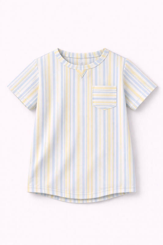 The Court Pocket Tee | Dockside Stripe