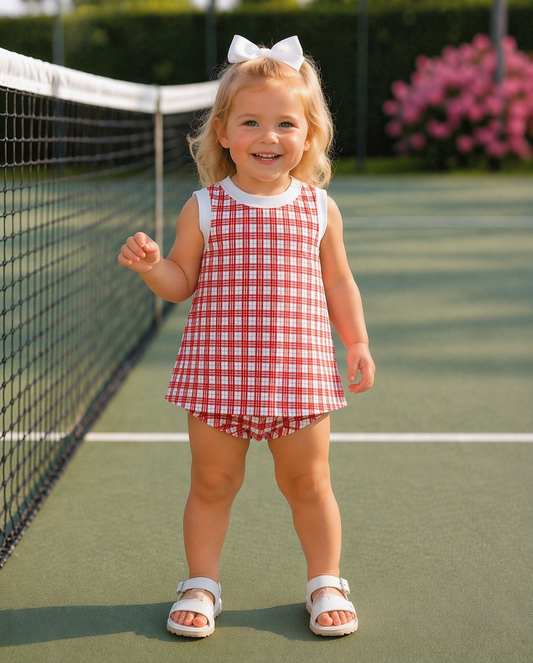 The Little Match Point Set | Heritage Red Plaid