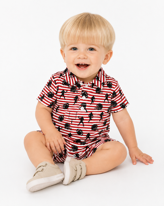 FTBL Knit Shortall|Red&Black