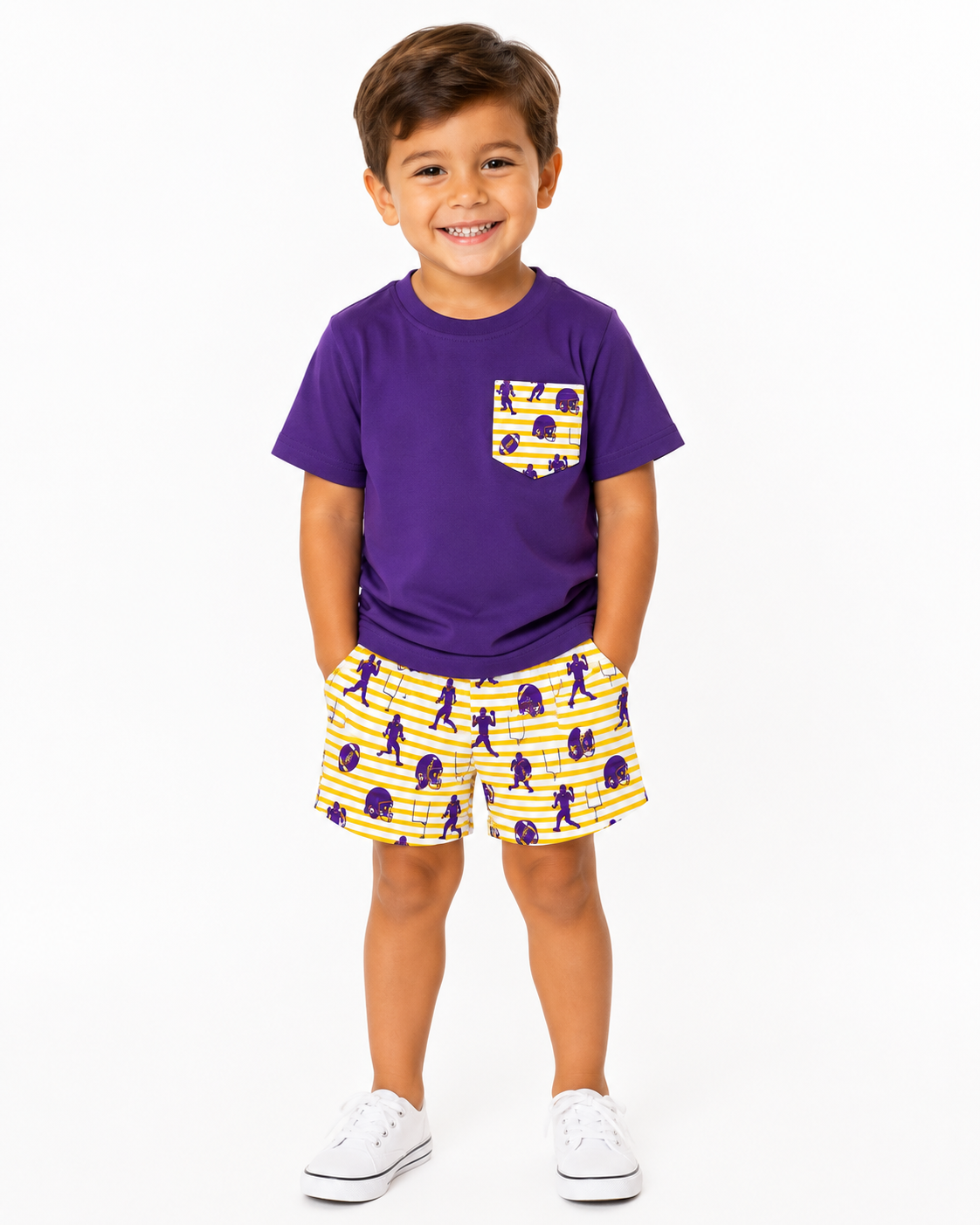 FTBL Knit Short Set|Purple & Yellow