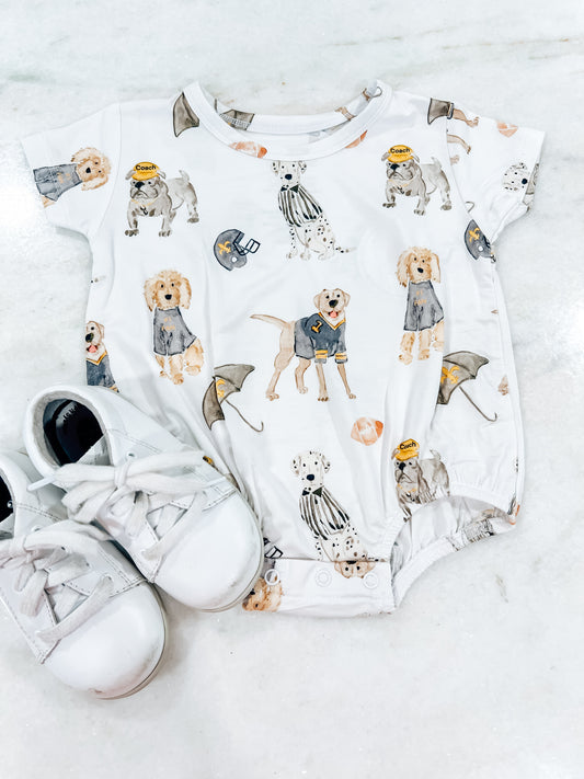 Black & Gold Football pups T-shirt Bubble