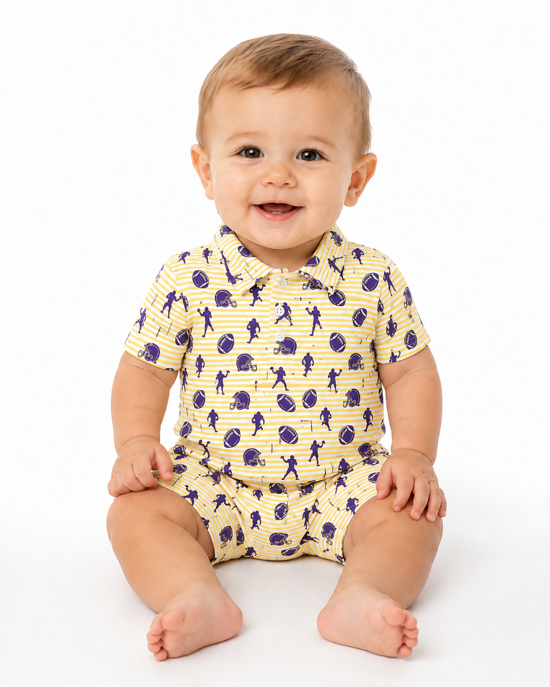 FTBL Knit Shortall|Purple&Yellow
