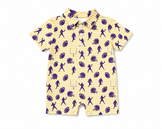 FTBL Knit Shortall|Purple&Yellow